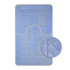 Коврик для ванны CLASSIC UNI квадраты голубой, двойной 55х90см+45х55см Коврик для ванны CLASSIC UNI квадраты голубой, двойной 55х90см+45х55см
