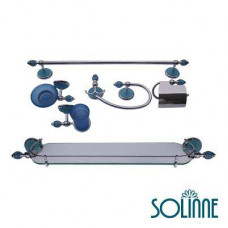 Набор аксессуаров 7 предметов Solinne 2000, хром, голубой