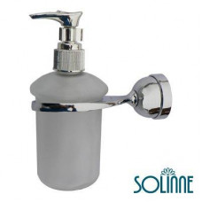 Дозатор для жидкого мыла стеклянный  Solinne 3083, хром, матовый