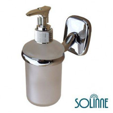 Дозатор для жидкого мыла стеклянный  Solinne 7283, хром, белый