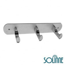 Кронштейн настенный, 3 крючка для одежды Solinne 2213, хром
