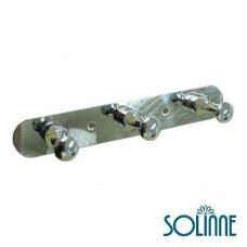 Кронштейн настенный, 3 крючка для одежды Solinne 9913, хром