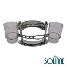 Подставка для зубной пасты и щеток Solinne 8002, хром, металл