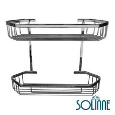 Полка решетчатая двхъярусная Solinne Н135, хром