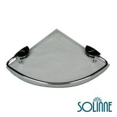 Полка стеклянная угловая Solinne 9016-2, хром
