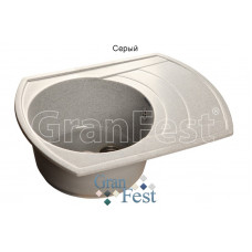 Мойка комп GF Rondo GF-R650L 650*500 серый с крылом