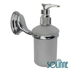 Дозатор для жидкого мыла стеклянный  Solinne 16191, хром, стекло, сатин