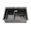 Мойка нерж. FABIA PROFI врезная 65х50 см.толщ. 3,0 х0,8мм гл.200 мм с корзиной,Графит Мойка нерж. FABIA PROFI врезная 65х50 см.толщ. 3,0 х0,8мм гл.200 мм с корзиной,Графит