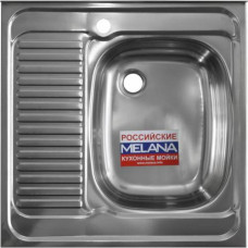 Мойка нерж. Melana накладная RUS-6060L 0,6мм глубина 160мм