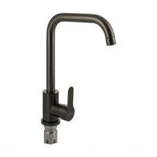 Смеситель Магнус для кухни нерж. сталь с П-образным изливом, графит