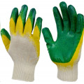 Перчатки трикотажные с 2-ым латексным обливом зеленые