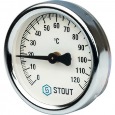 Термометр биметаллический накладной с пружиной Stout 63 120C