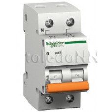 Выключатель автоматический 2П 63А характеристика C 4,5кА Schneider Electric Domovoy 11219