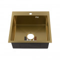 Мойка нерж. FABIA PROFI врезная 50х50 см.Золото толщ. 3,0 х1,0мм гл.200 мм с корзиной Мойка нерж. FABIA PROFI врезная 50х50 см.Золото толщ. 3,0 х1,0мм гл.200 мм с корзиной