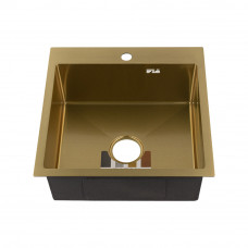 Мойка нерж. FABIA PROFI врезная 50х50 см.Золото толщ. 3,0 х1,0мм гл.200 мм с корзиной Мойка нерж. FABIA PROFI врезная 50х50 см.Золото толщ. 3,0 х1,0мм гл.200 мм с корзиной