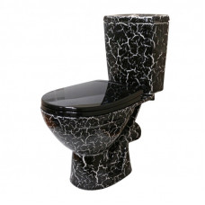 Унитаз-компакт Соло чёрный кракелюр Rosa