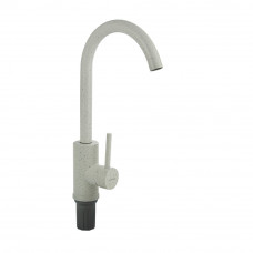 Смеситель Санакс для кухни шаровый, С-образный излив,белый камень