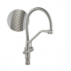 Смеситель MAGNUS для кухни с гибким изливом с фиксацией на изливе для фильтр.воды шаров. нерж. сатин Смеситель MAGNUS для кухни с гибким изливом с фиксацией на изливе для фильтр.воды шаров. нерж. сатин